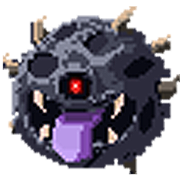 FOXFIRE asteroid sprite — a cratered grey rock from the Stage 1 asteroid belt, breakable for credits