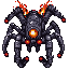 FOXFIRE enemy sprite — a rock-plated standard fighter, the asteroid field's baseline rusher